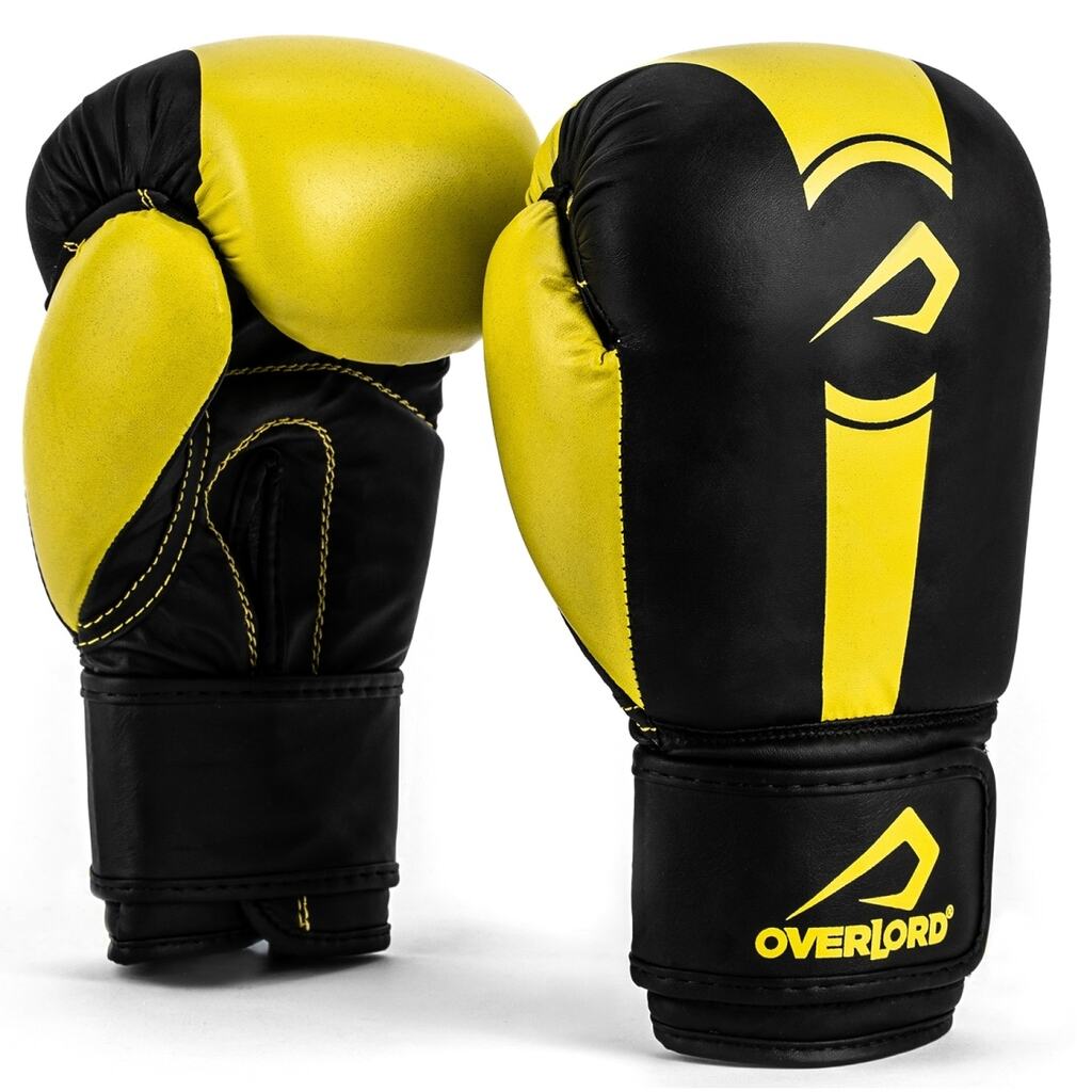 Rękawice sparingowe dla dzieci Boxer Overlord czarno - żółte