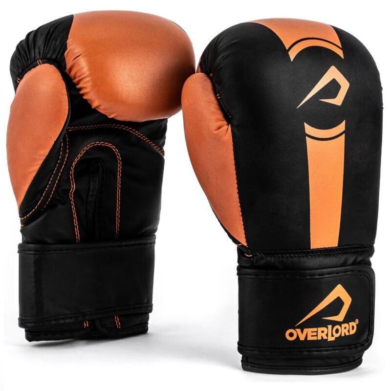 Rękawice bokserskie dziecięce Boxer Overlord czarno-pomarańczowe